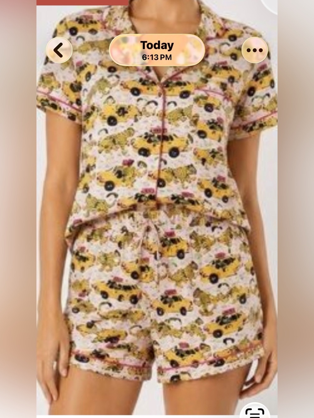 Printfresh Taxi Please Organic Cotton Short Sleep Set Pajamas Size XL